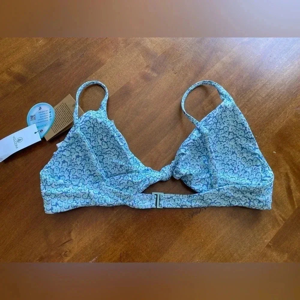 Volcum Whats Poppin Bikini Top Adj Straps Removable‎ Pads Sustainable WMs XL NWT